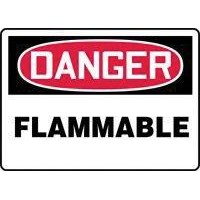 Accuform Signs MCHL228VS Accuform Signs 7\" X 10\" Red, Black And White Adhesive Vinyl Value Chemical/Haz-Mat Sign \"Danger Flammab
